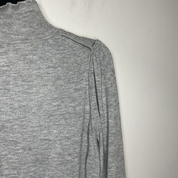 La Vie Rebecca Taylor Sweater Women XS Gray Turtleneck Lightweight Wool Blend - Picture 9 of 14